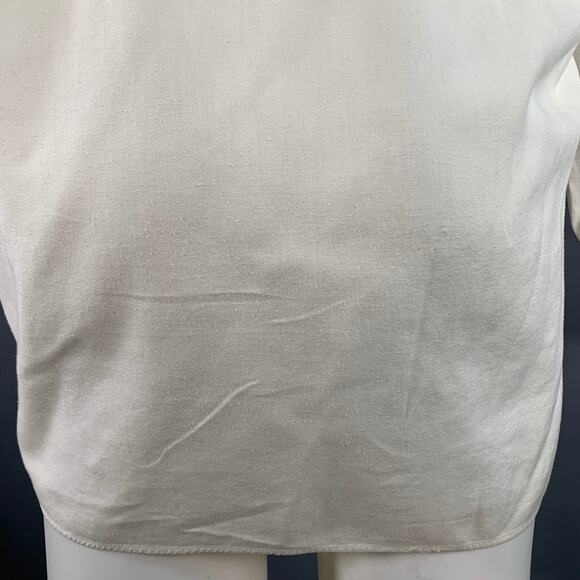 CLAUDE MONTANA S White Pleated Cotton Spread Collar Oversized Long Sleeve Shirt - Picture 6 of 12